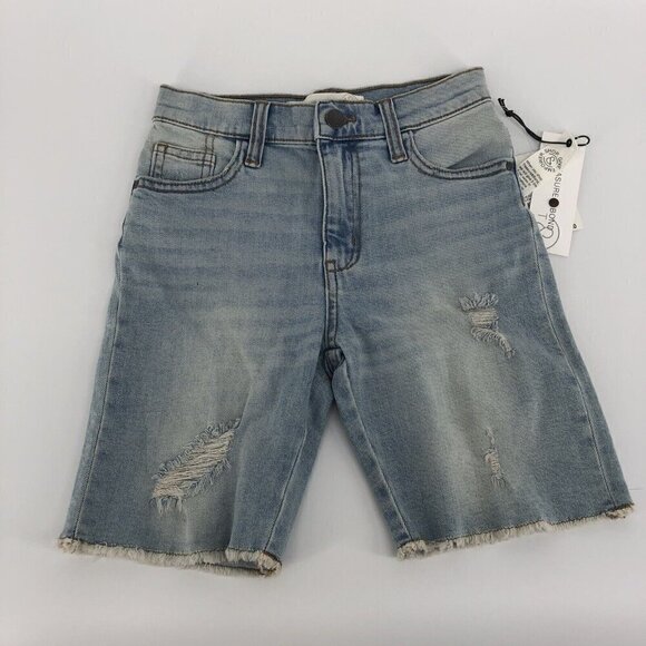 Treasure & Bond Jean Shorts Girls Size 8 Distressed Frayed Raw Hem Bermuda - Picture 2 of 10